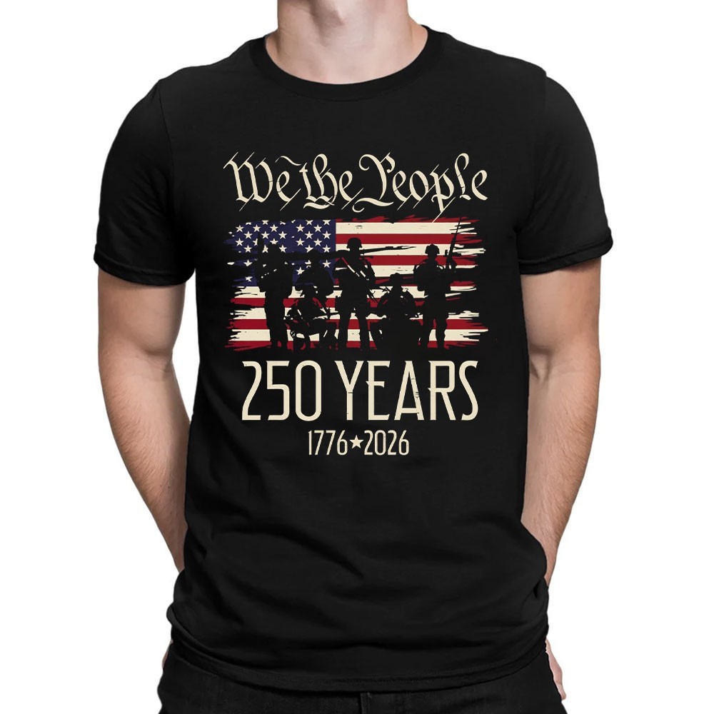 250 Years US Flag 250th Anniversary American Birthday USA T-Shirt Black S-2XL gallery