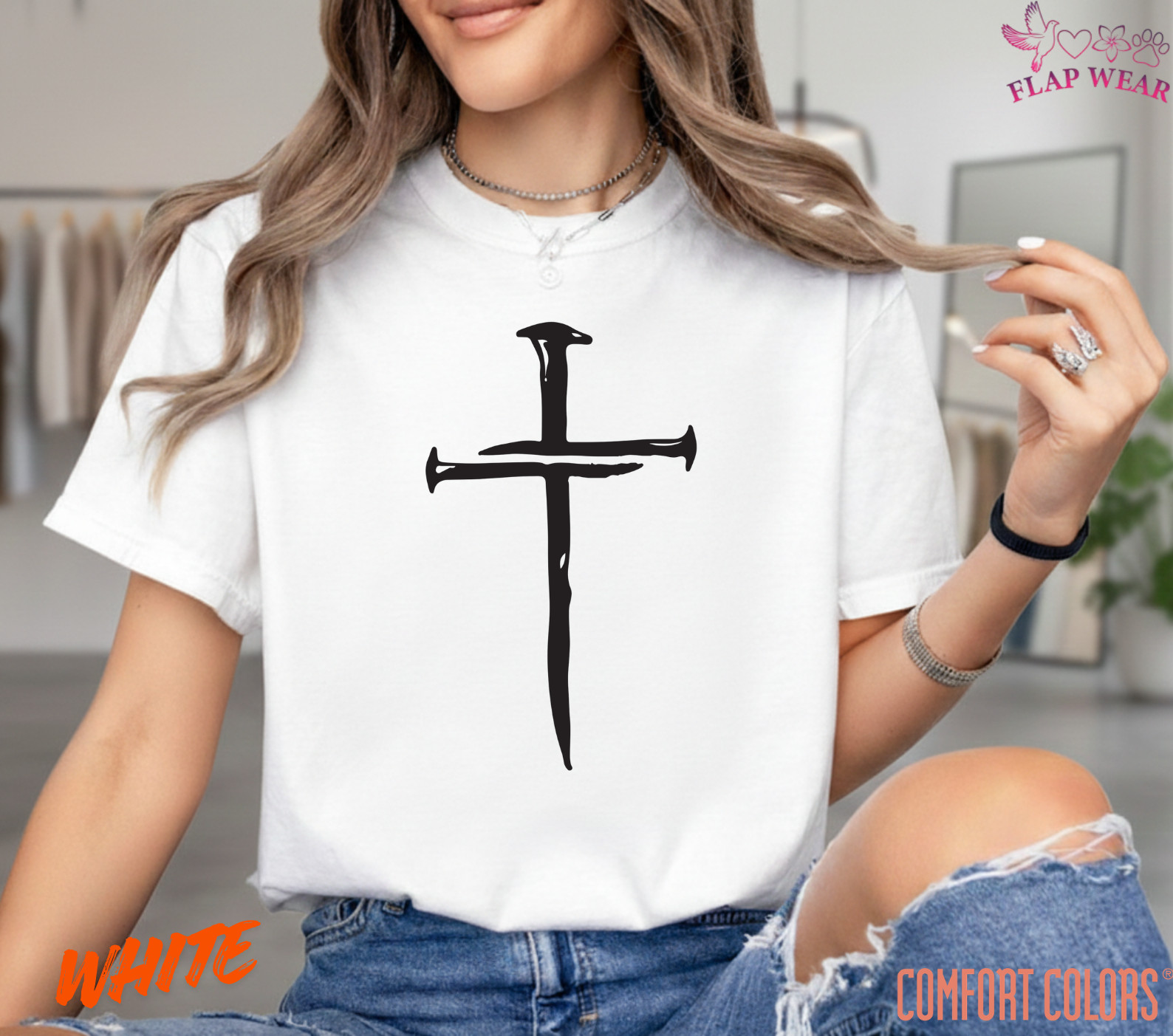 Unisex Three Nails Cross T-Shirt, Men T shirt,Women T shirt Gift Religion Top gallery