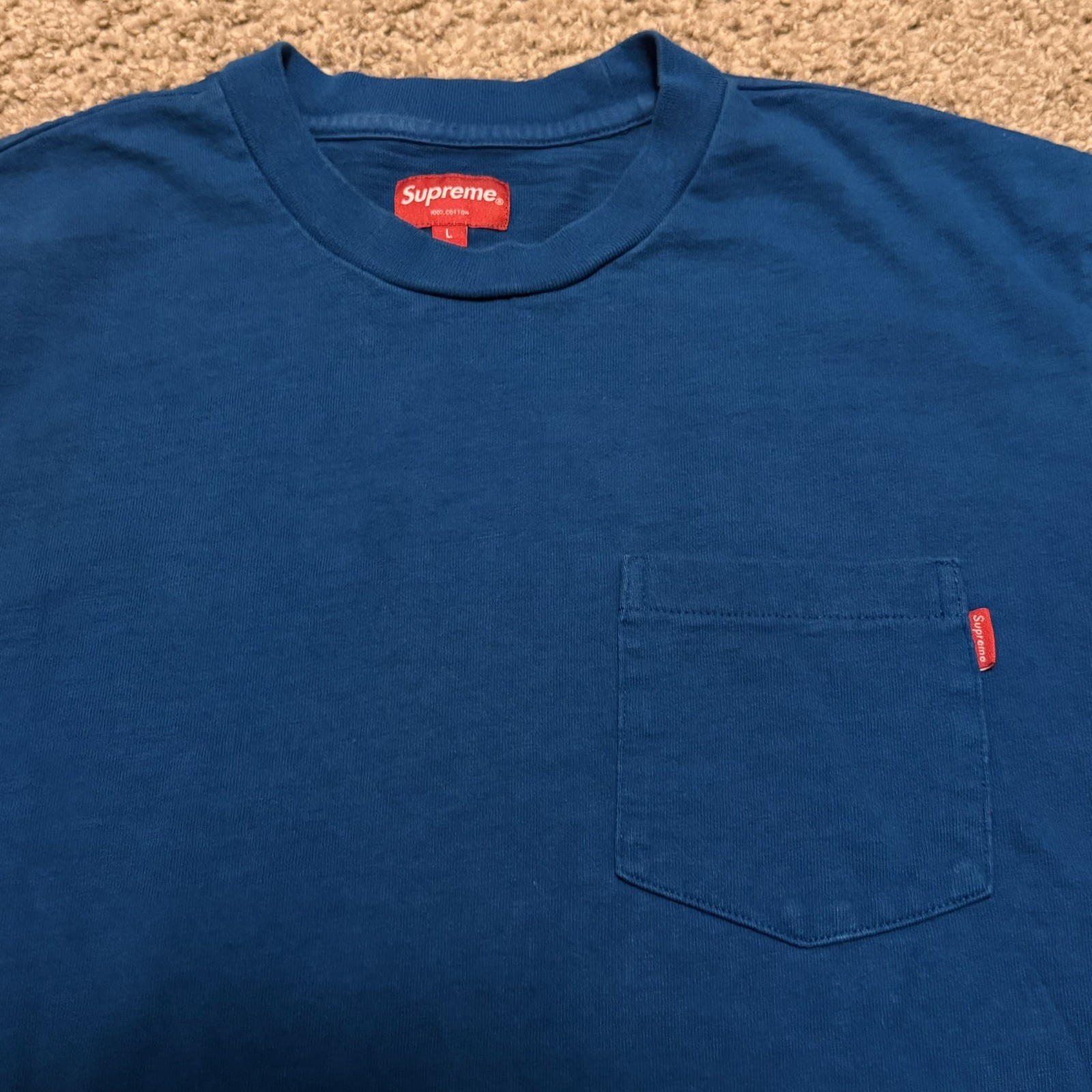 Supreme Box Long Sleeve Tee Dark Royal Size Large SS25 Worn Twice gallery