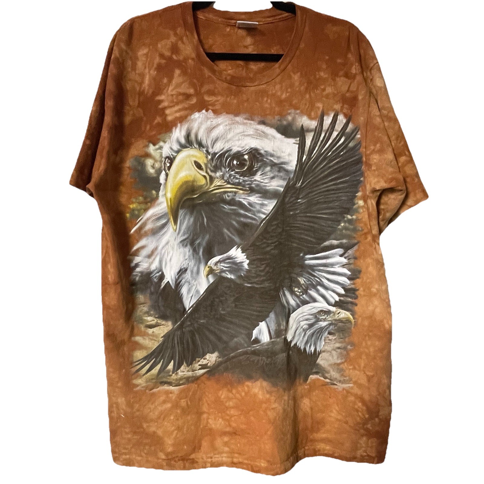 Bald Eagle Brown Tie Dye Shirt Size LARGE Y2K Delta Tag Similar To The Mountain
