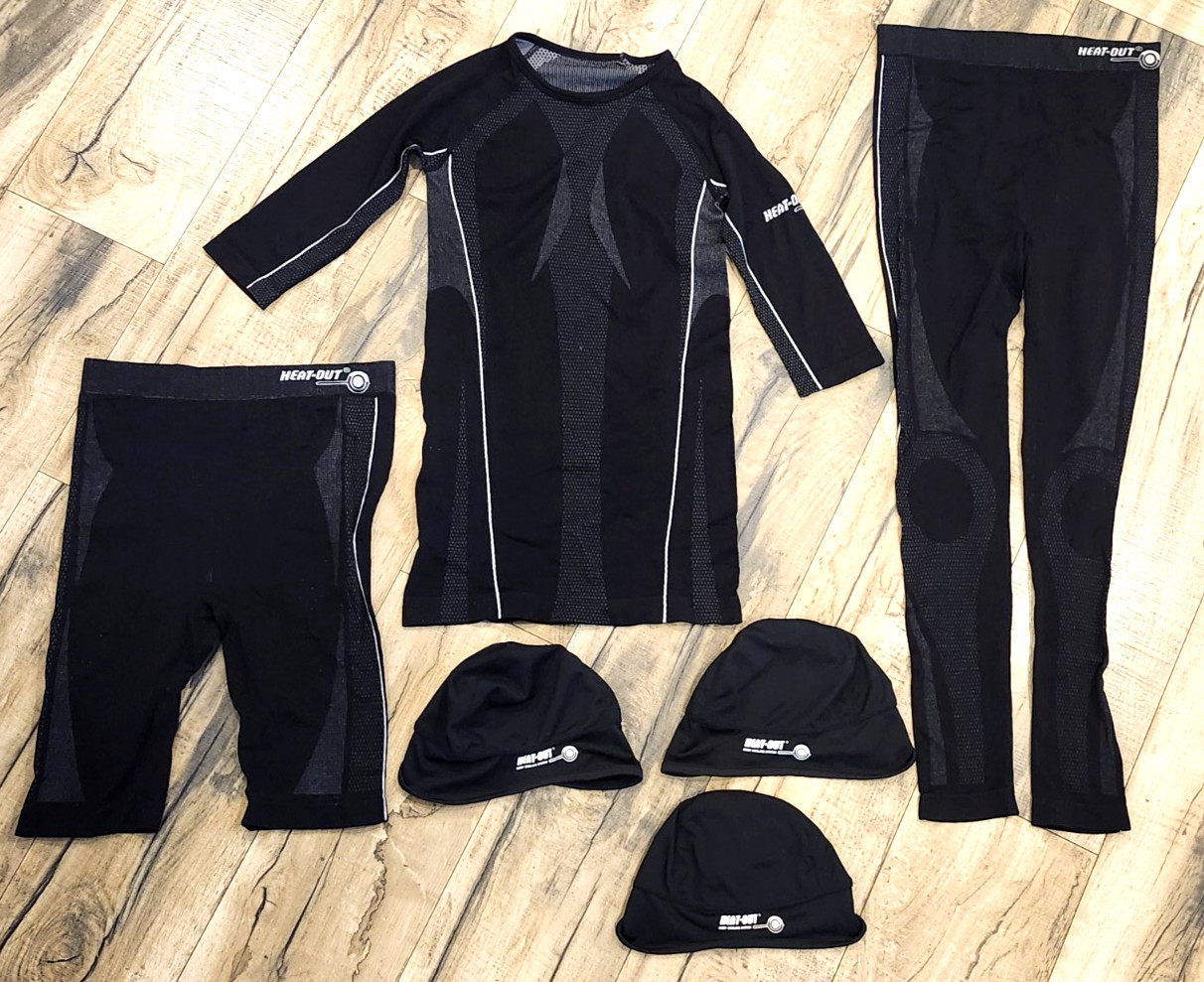 Men’s Heat-Out Body Cooling System Set, Medium, Shirt, Pants, Shorts, Head Covrs