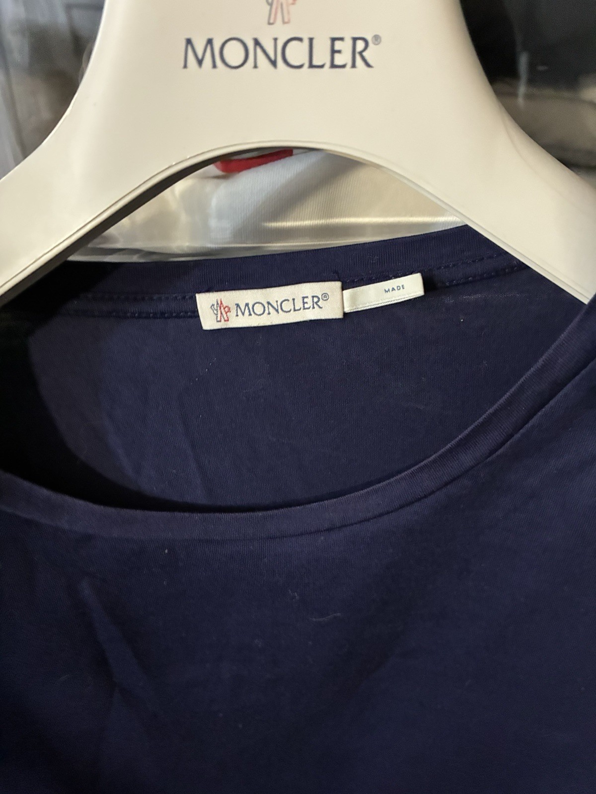 Moncler Shirt Mens Slim Fit Logo Patch Crewneck Short Sleeve Large $395 gallery