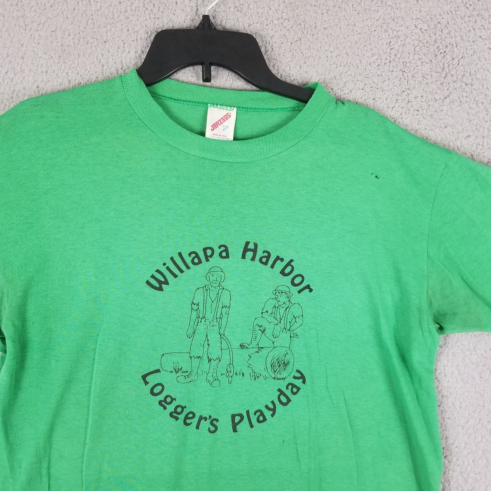 Vintage Lumberjack Shirt Adult Large Washington Willapa Harbor Loggers Day Trees gallery