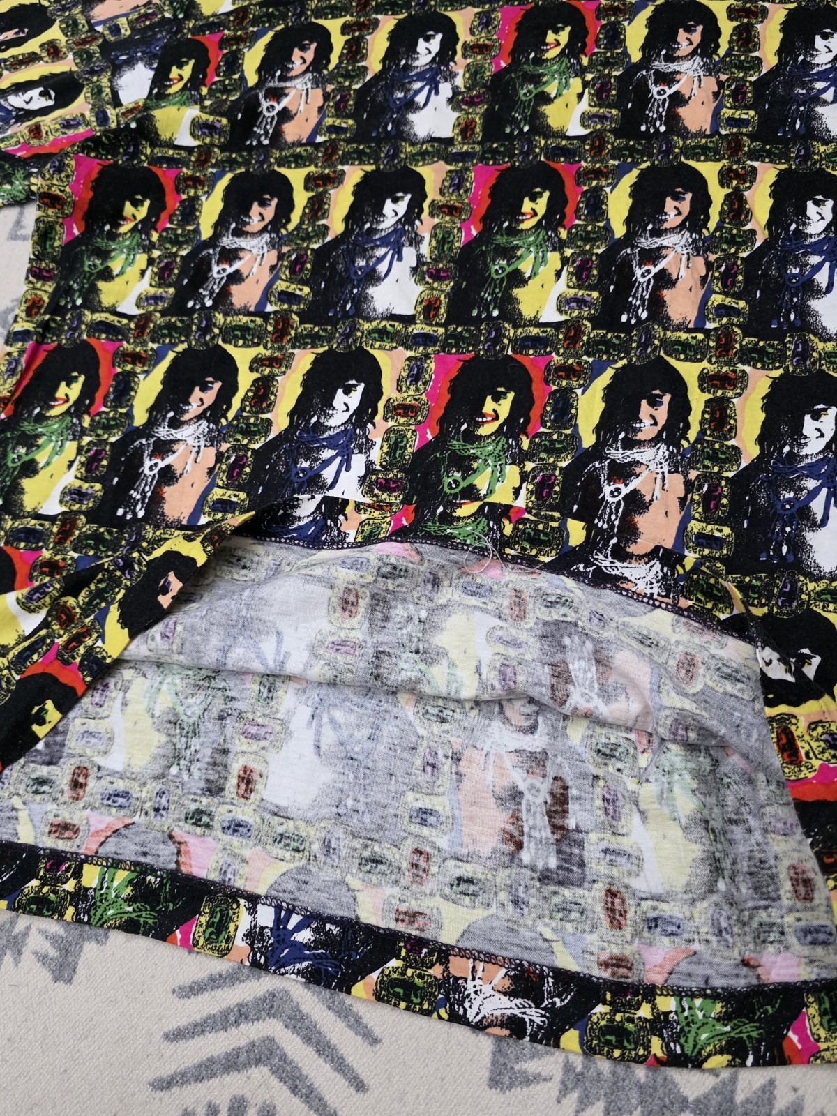 Vintage Michiko Koshino Pop Art Portrait All Over Print Long Sleeve Shirt Mens M gallery
