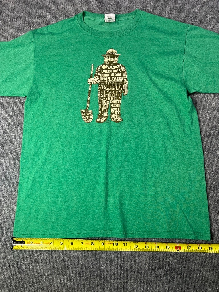 Fruit of the Loom Men’s M Smokey Bear Keep It Green Graphic Tee | Y2K Gorpcore gallery