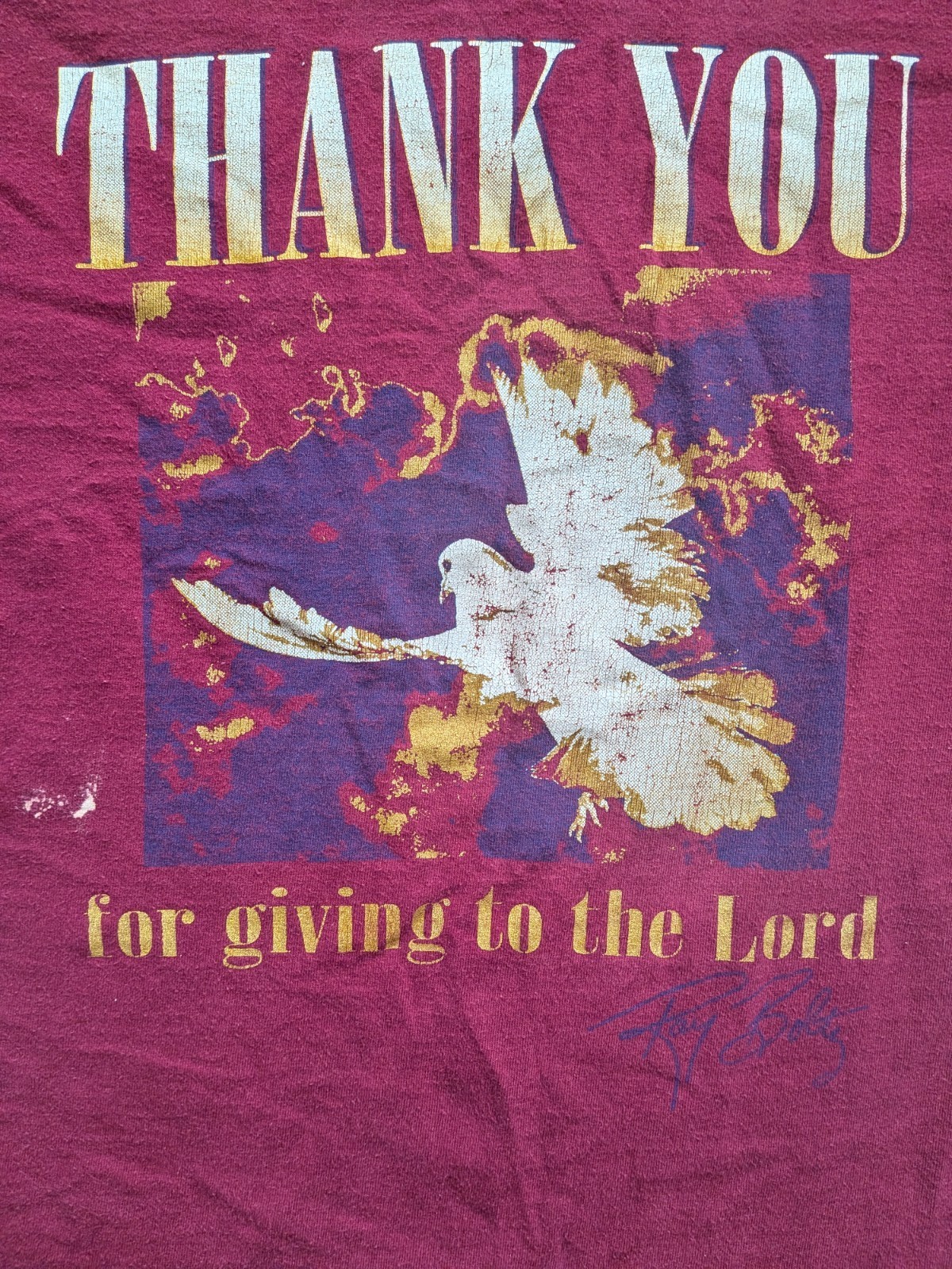Vintage Single Stich Hanes God LovingUSA Dove Positive Christian T-shirt 80s-90s gallery