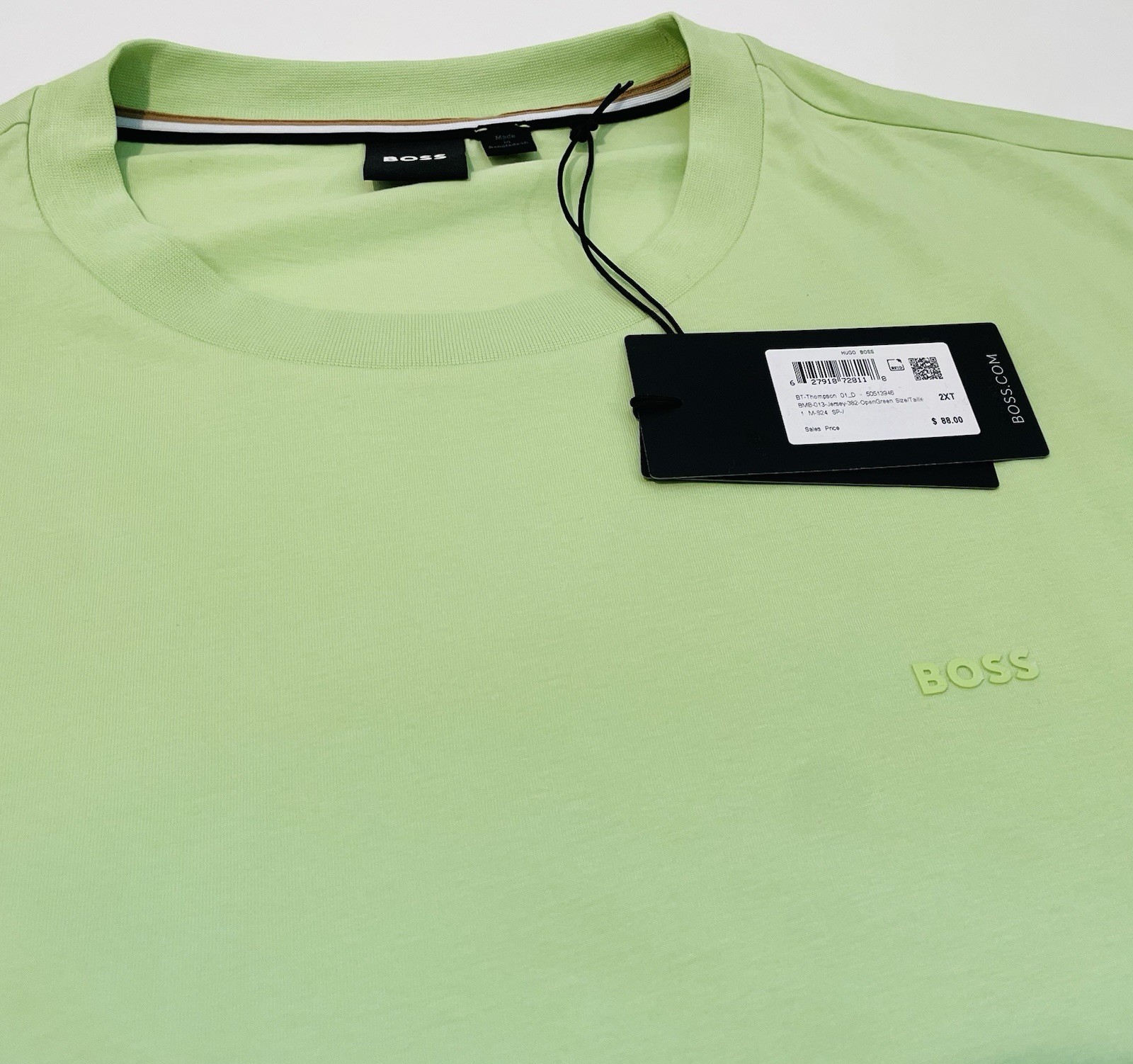 HUGO BOSS Men’s Big & Tall Thompson T-Shirt with 3D Logo in Open Green gallery