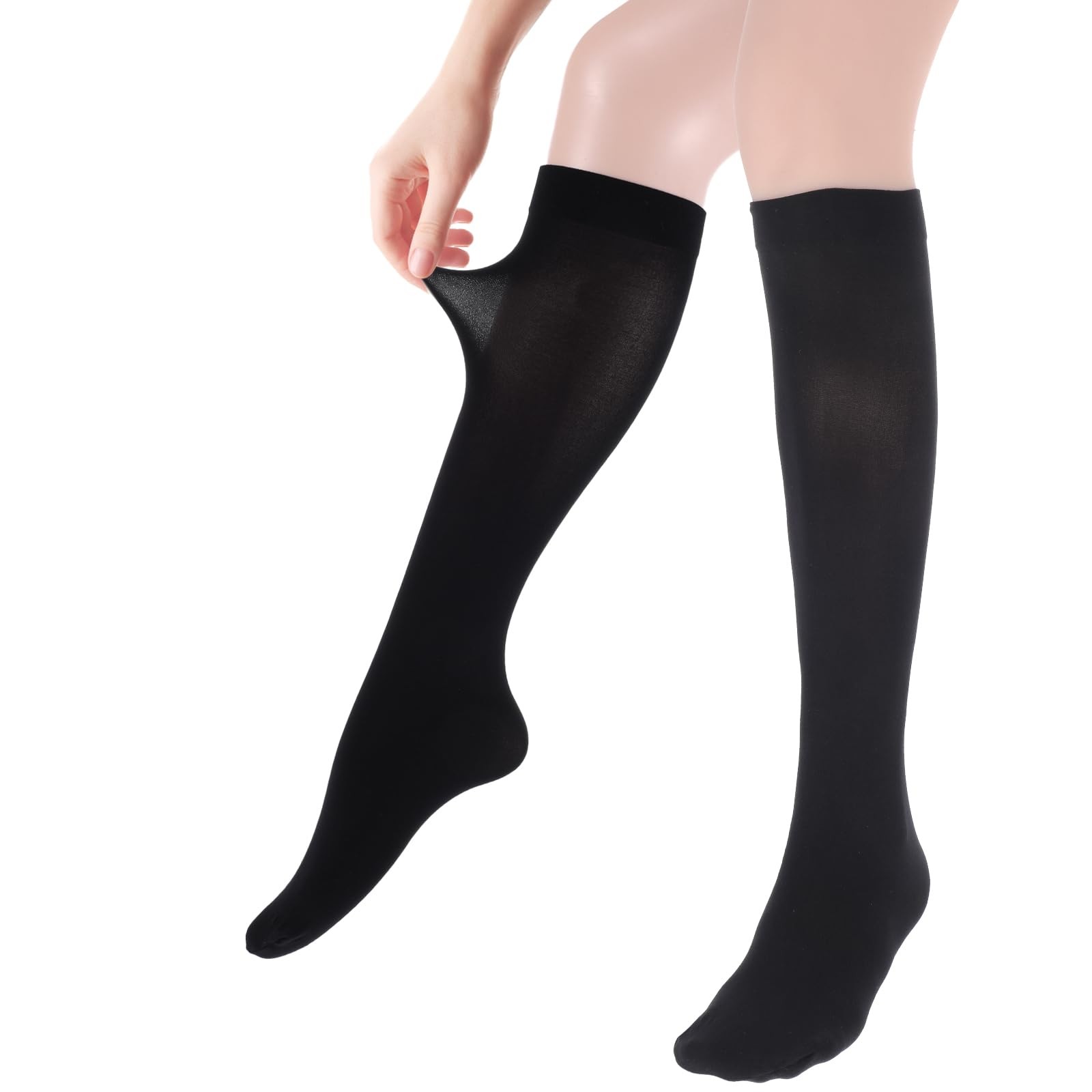 3 Pairs Women's Opaque Knee High Socks, Soft Sexy Knee High Stockings Trouser... gallery
