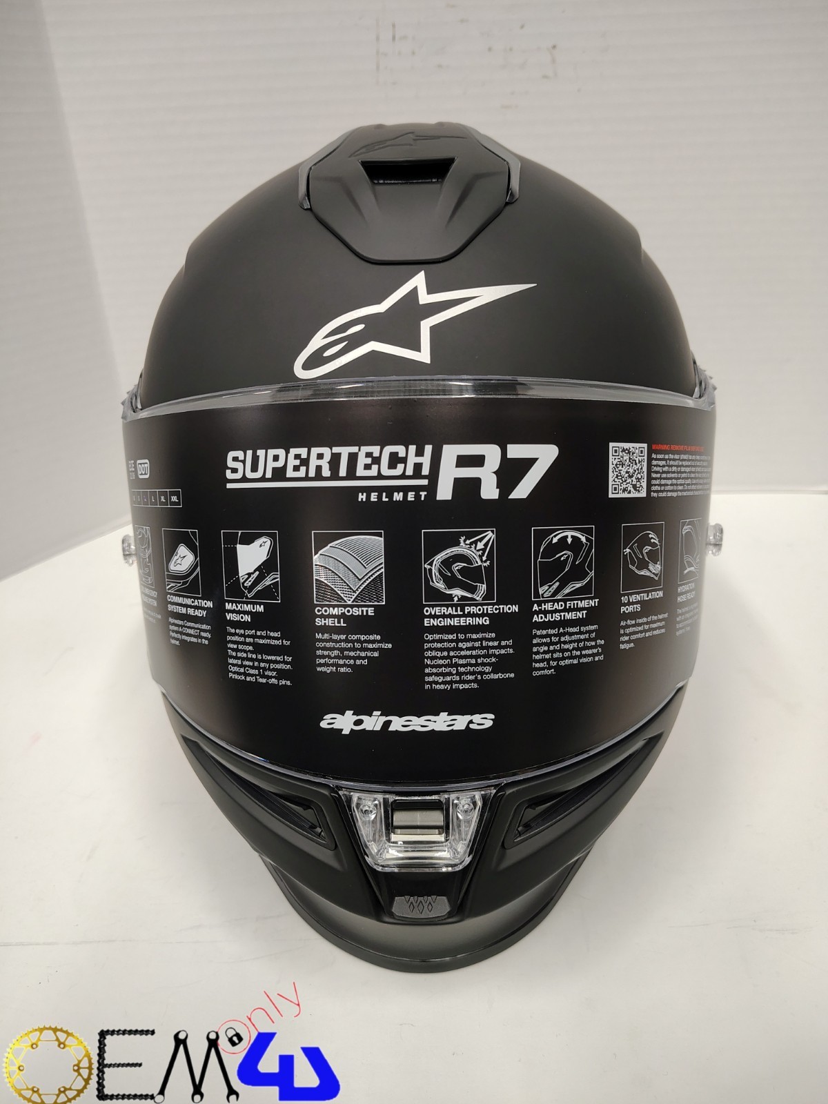Alpinestars Supertech S-R7 Black Matte Helmet ECE06/DOT Pick Size