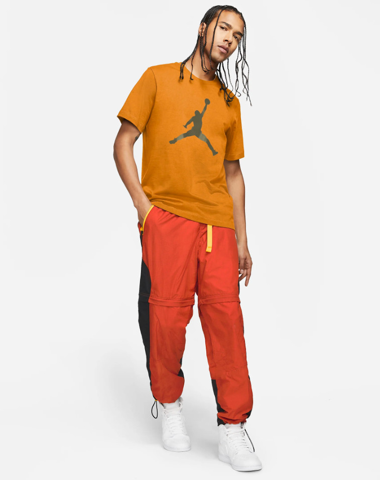 Nike Air Jordan Jumpman Mens Tee Shirt Orange Size S-2XL Casual Sportswear Top gallery
