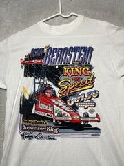 Vintage 1990s Kenny Bernstein Budweiser King Of Speed Racing 301 MPH Shirt XL