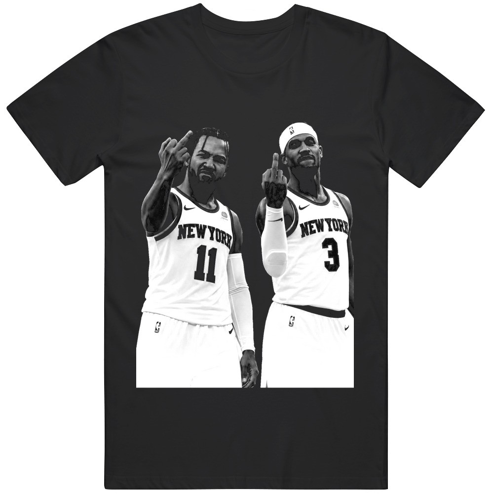 NEW YORK Jalen Brunson Josh Hart Middle Finger Gift Graphic T Shirt gallery