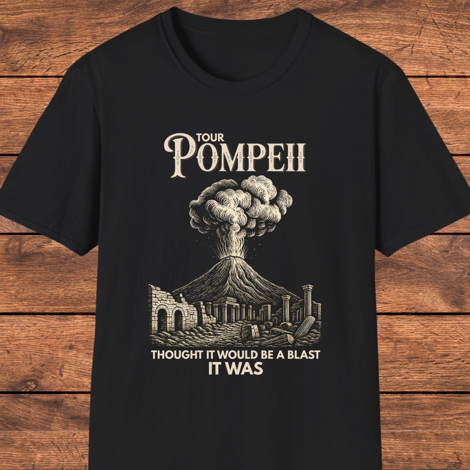 Pompeii Vesuvius Funny T-Shirt, Dark Humor Volcano Graphic, Ancient Rome Meme gallery