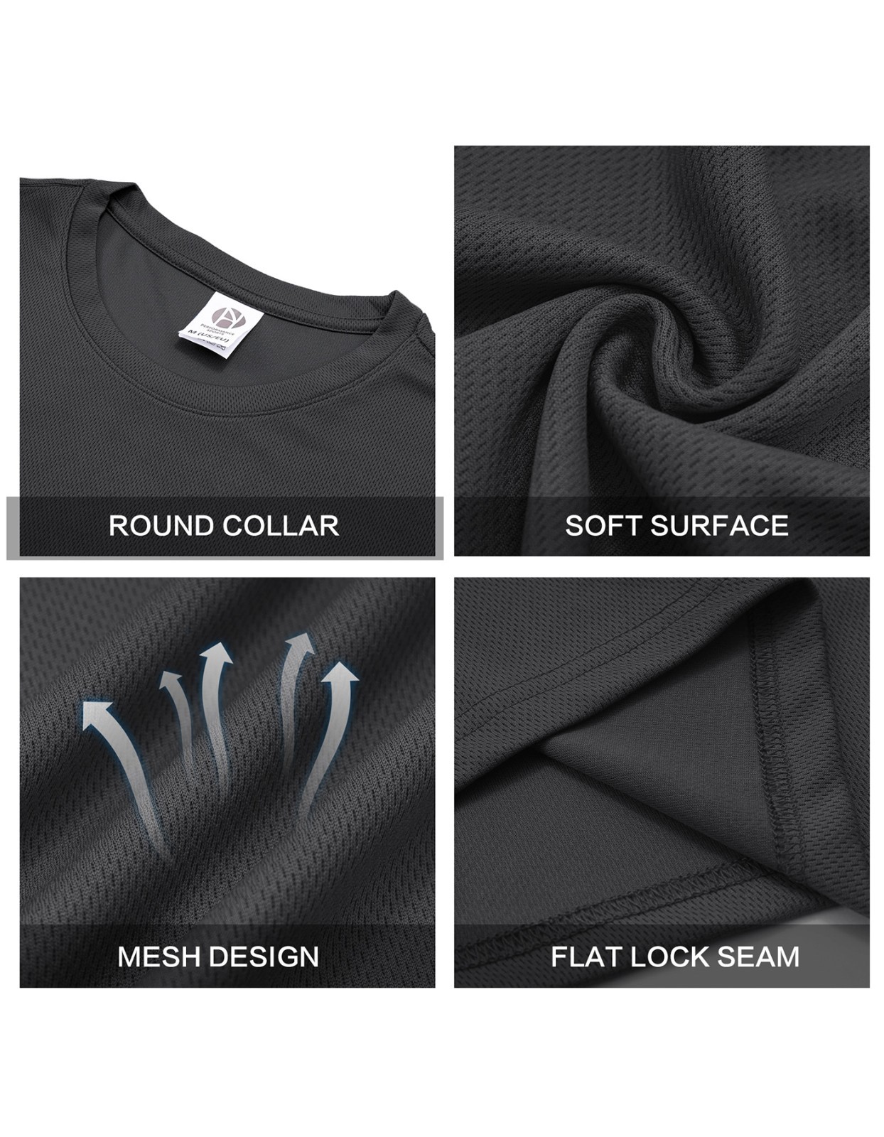 5 Pack MEETHOO Men Outdoor T-Shirts Active Quick Dry Fitness Top Sports Running gallery