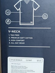 Size L -Levis V Neck T-Shirt 3 Pack Classic White Premium Cotton Undershirts