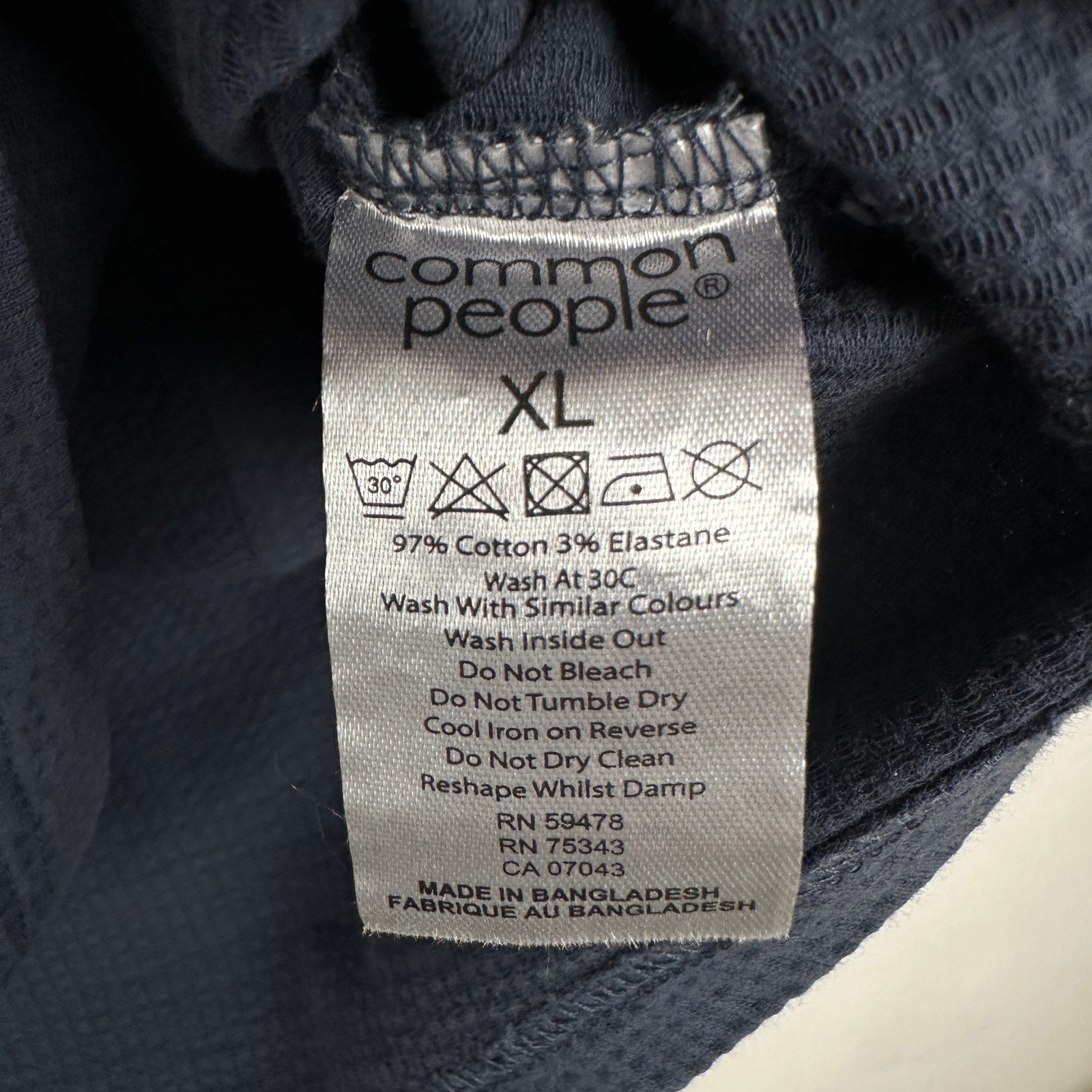 Common People Seersucker Pocket T Shirt Navy Blue Men's XL gallery
