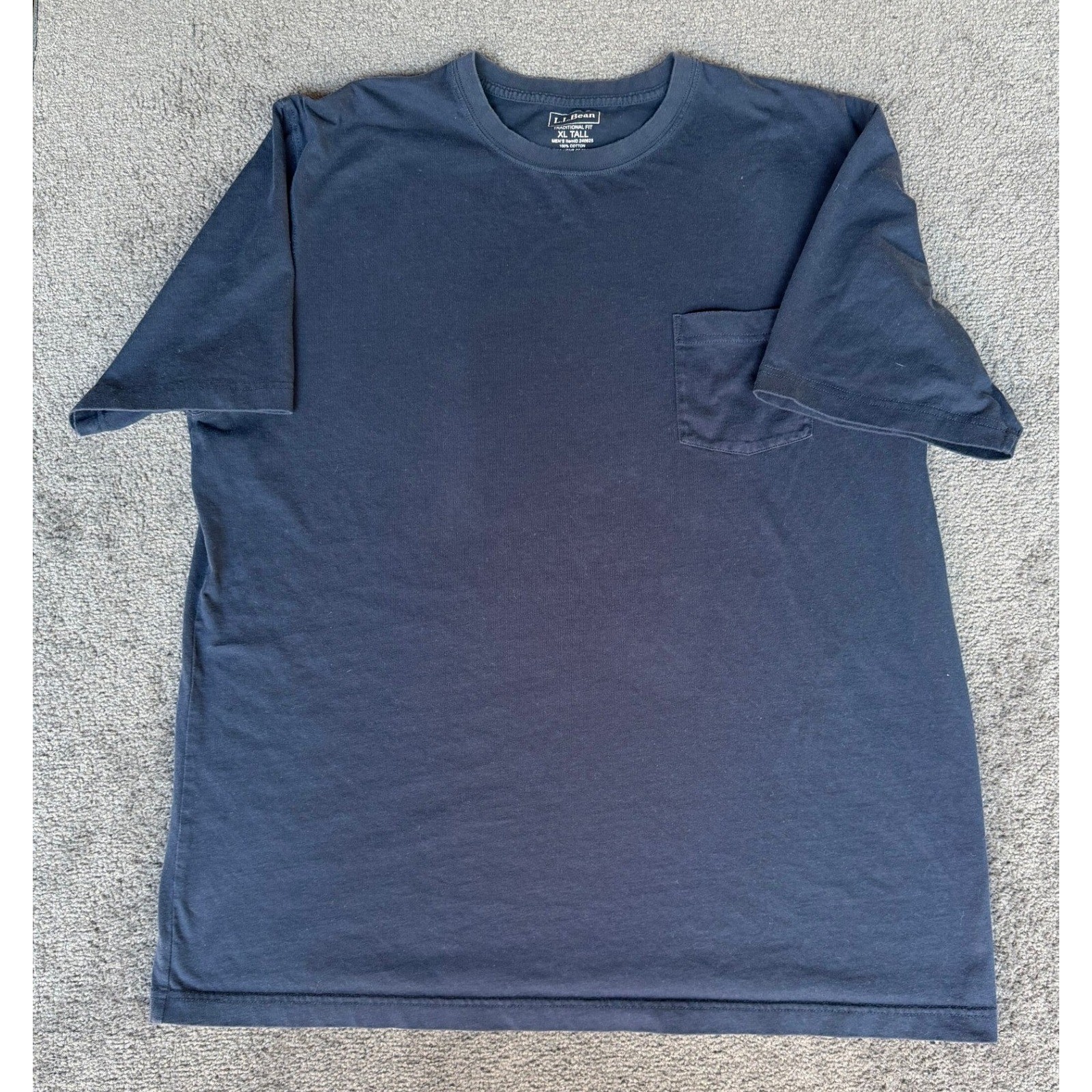 LL Bean Mens XL Tall Navy Blue Cotton Pocket T-Shirt Traditional Fit 240625