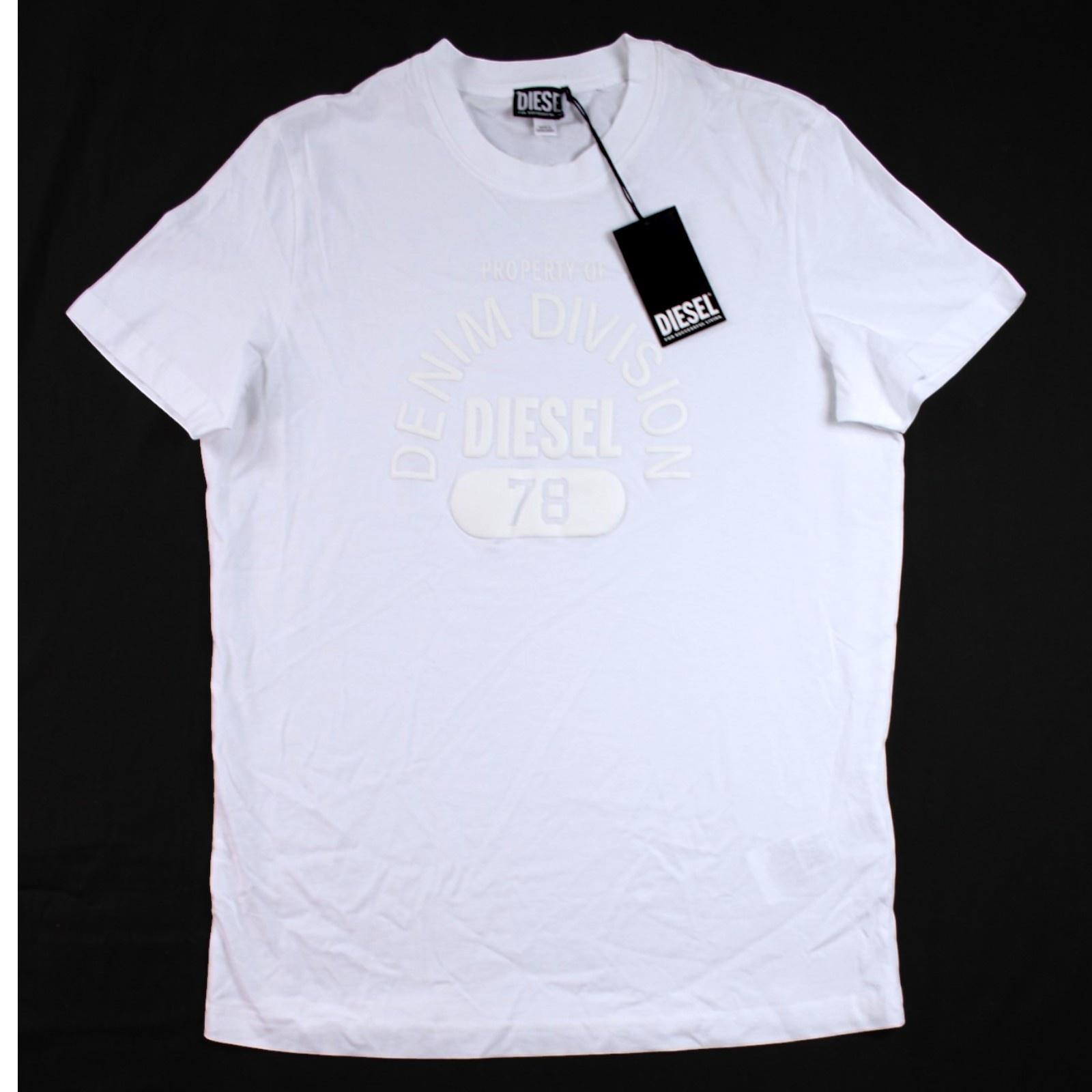 Diesel T-Shirt Mens M White Denim Division 78 Graphic Short Sleeve Tee $80 NEW