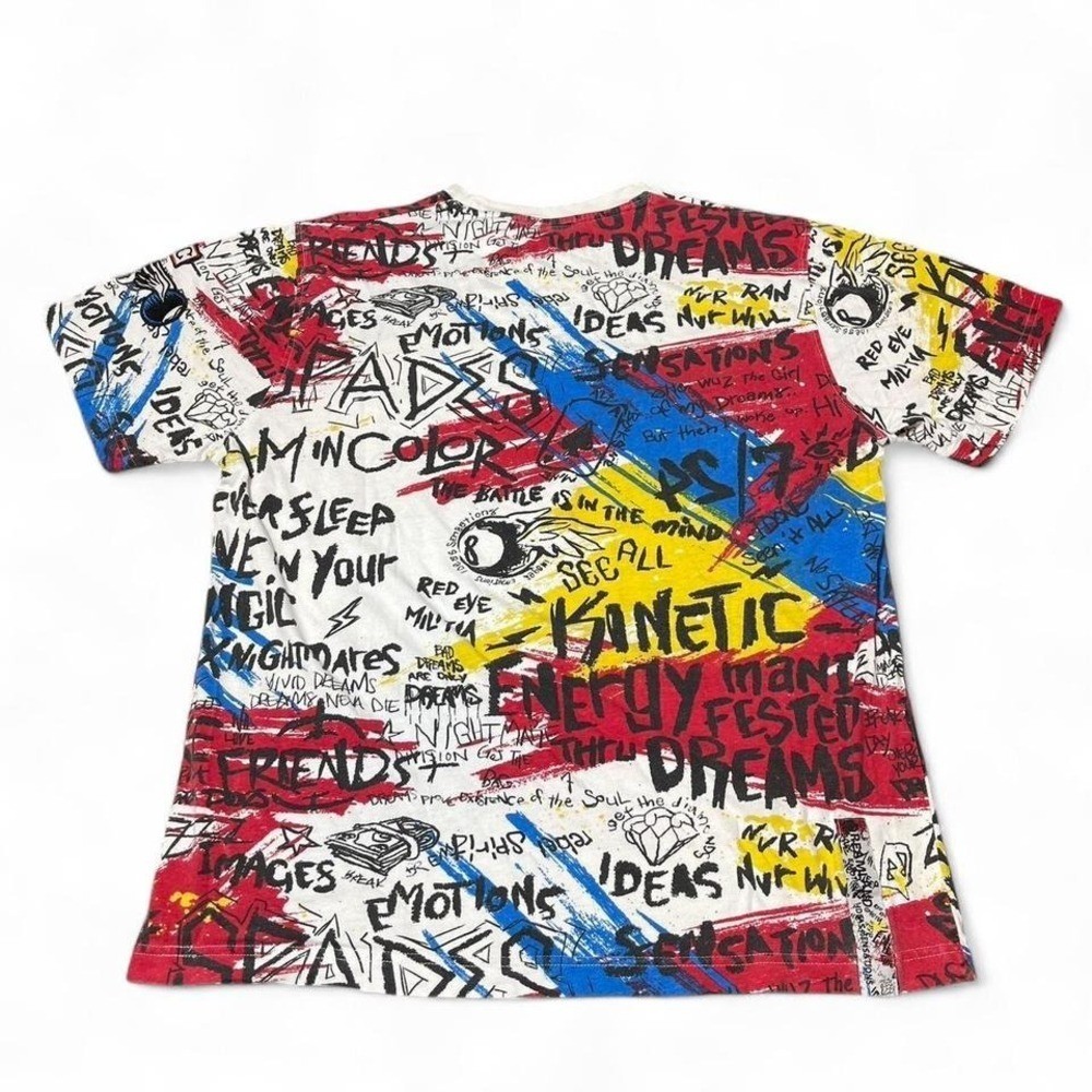 Multicoloured graffiti style graphic tee with bold designs gallery