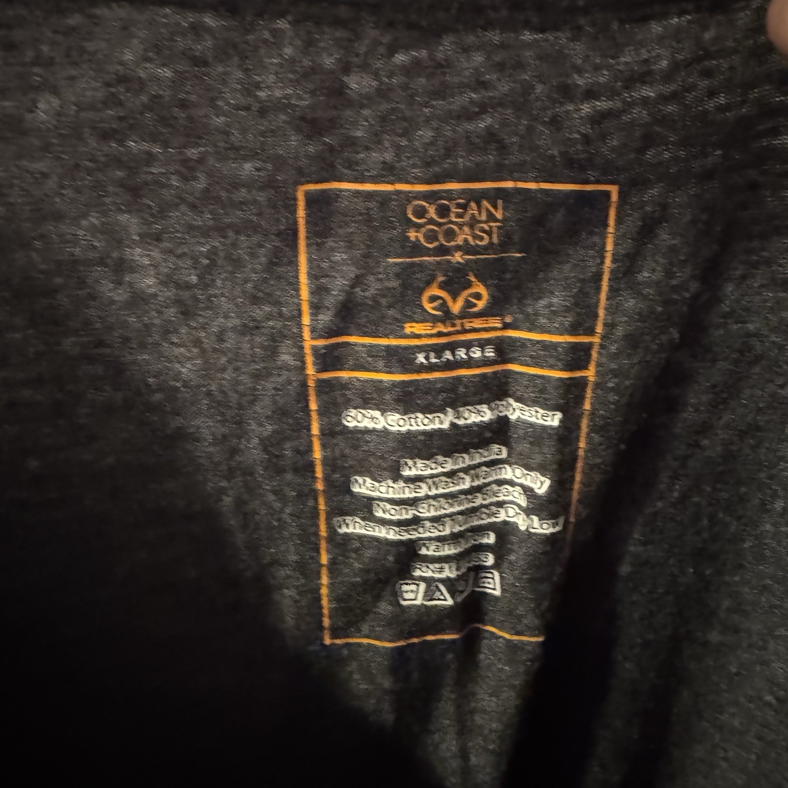 OCEAN & COAST Real Tree Long Sleeve Mens T - Shirt Sz XL Gray Trophy Buck Deer gallery