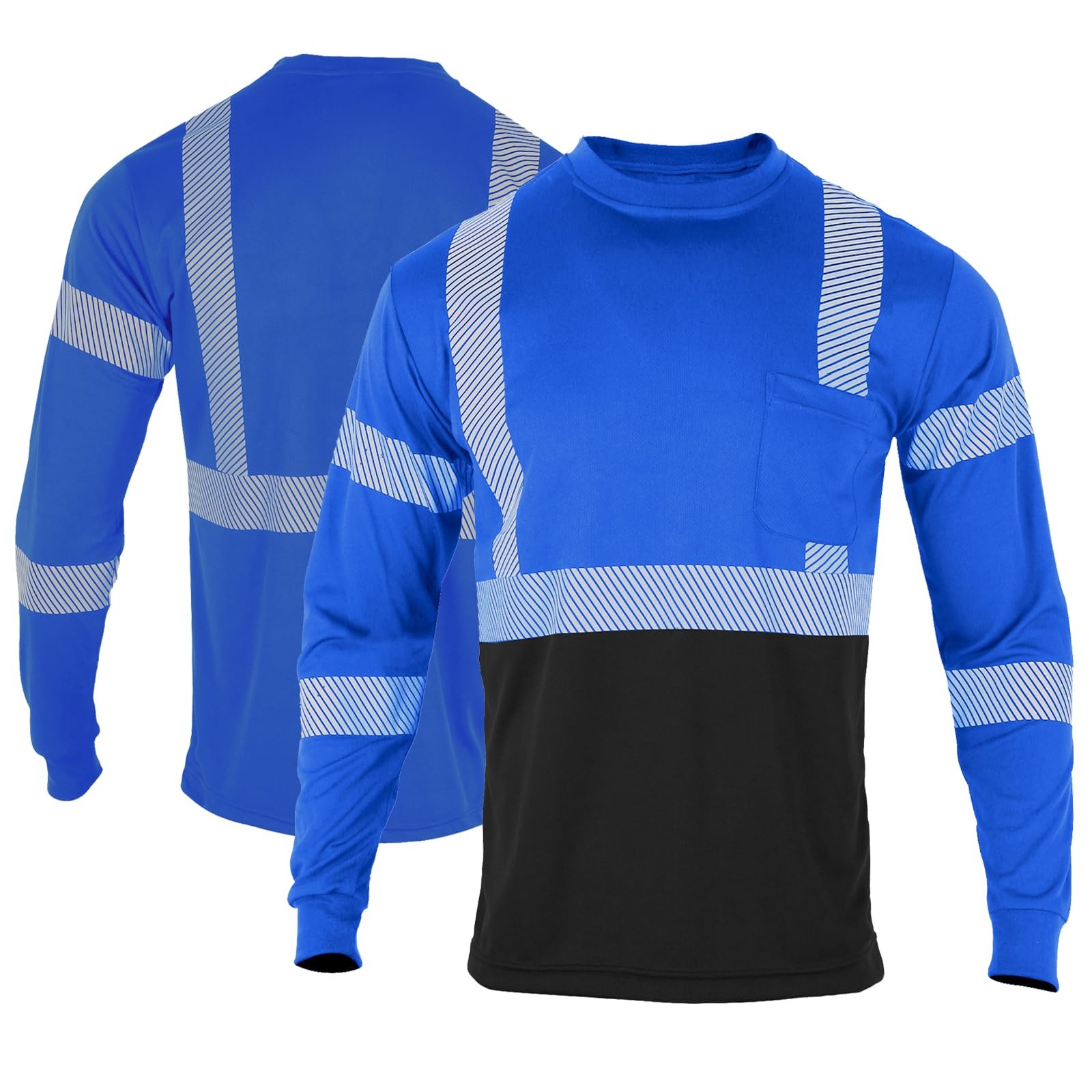FONIRRA Safety Reflective High Visibility T Shirts for Men with Long Sleeve