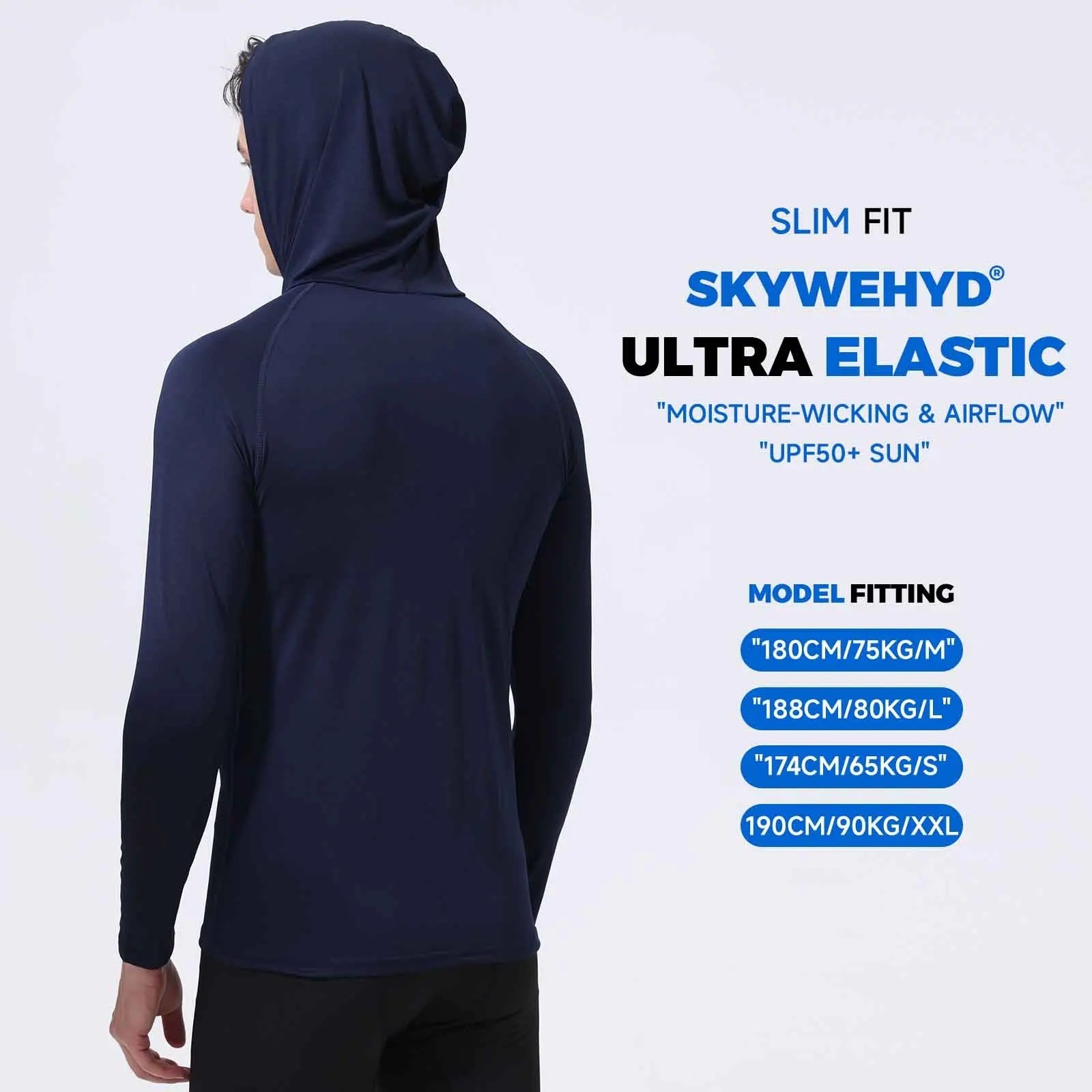 Performance Hoodie Long Sleeve T-Shirts, UPF 50+ Sun Protection Hooded Unisex gallery