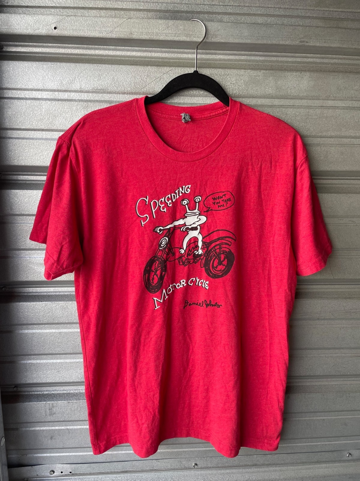 Daniel Johnston And Yo La Tengo Speeding Motorcycle! Red T-Shirt Men's L gallery