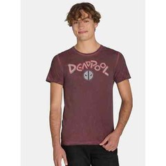 Deadpool & Wolverine Men’s Mineral Wash Graphic Tee Marvel Burgundy Size Small