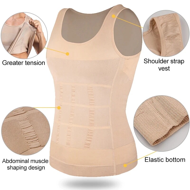 FAJAS Men Body Slimming Tummy Shaper Belly Underwear Shapewear Waist Girdle Vest gallery
