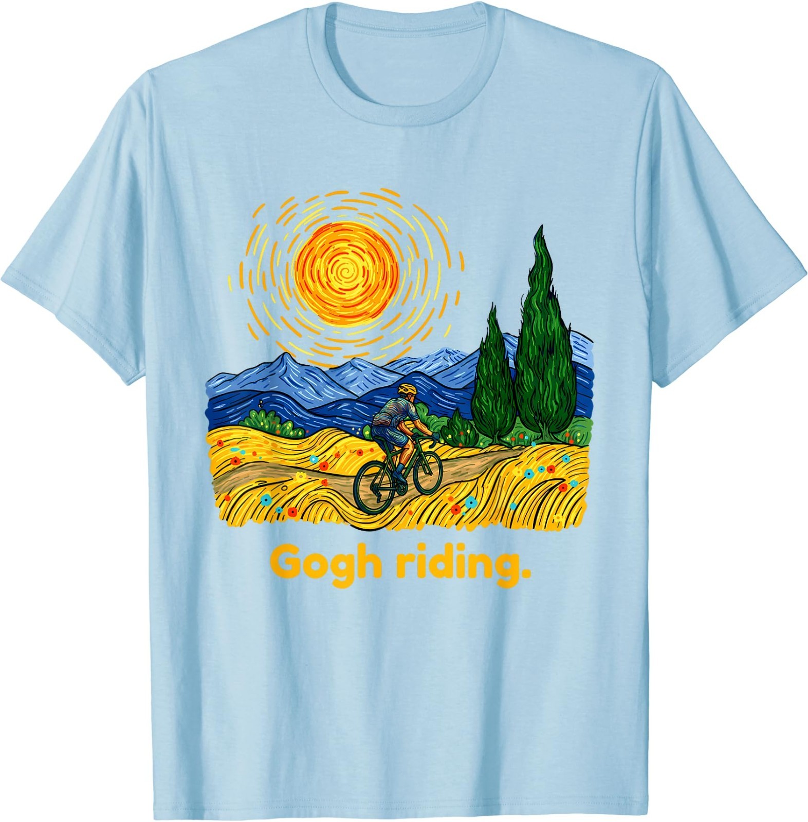 Gogh Riding Funny Cycling Van Gogh Art Bike T-Shirt gallery