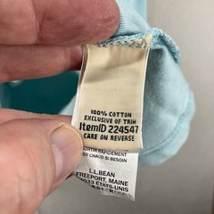 LL BEAN Men’s Carefree Unshrinkable Tee Medium Traditional Fit Gulf Teal Heather