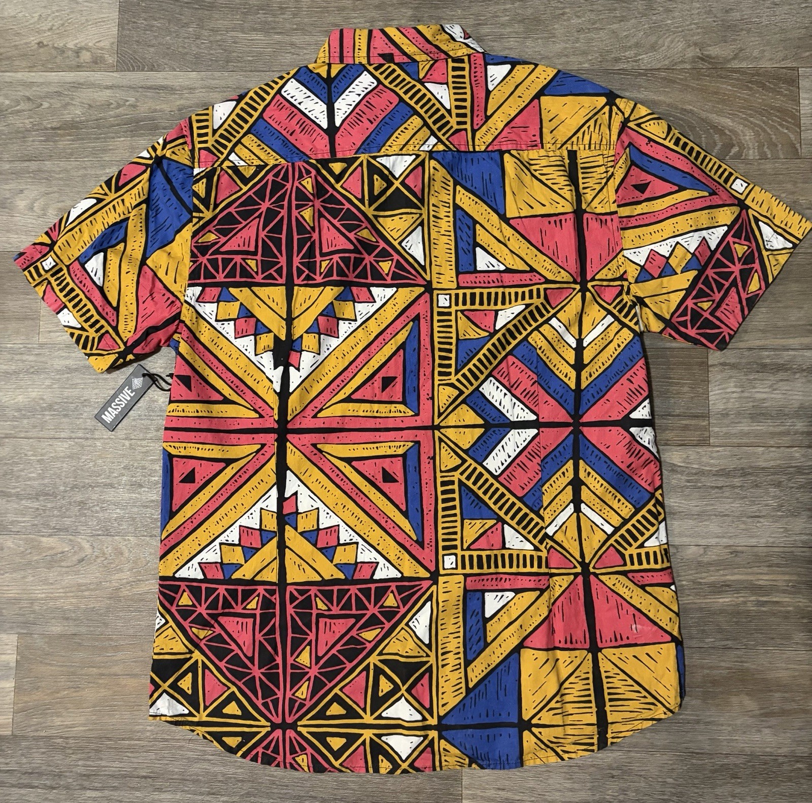 Vintage 80s90s Style Geometric Shirt By Massive Size M Retro Geometric Throwback gallery