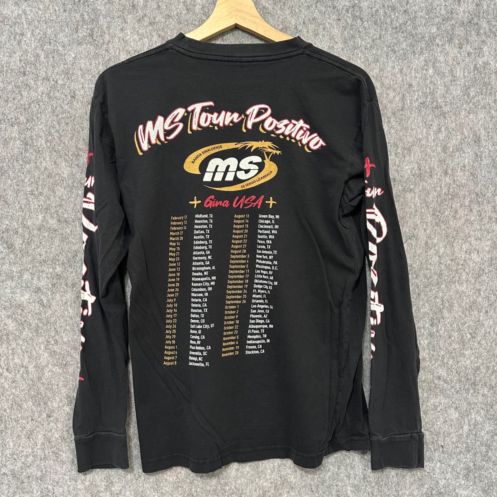 Banda MS Tour Positivo Long Sleeve Black T Shirt Mens Size M gallery