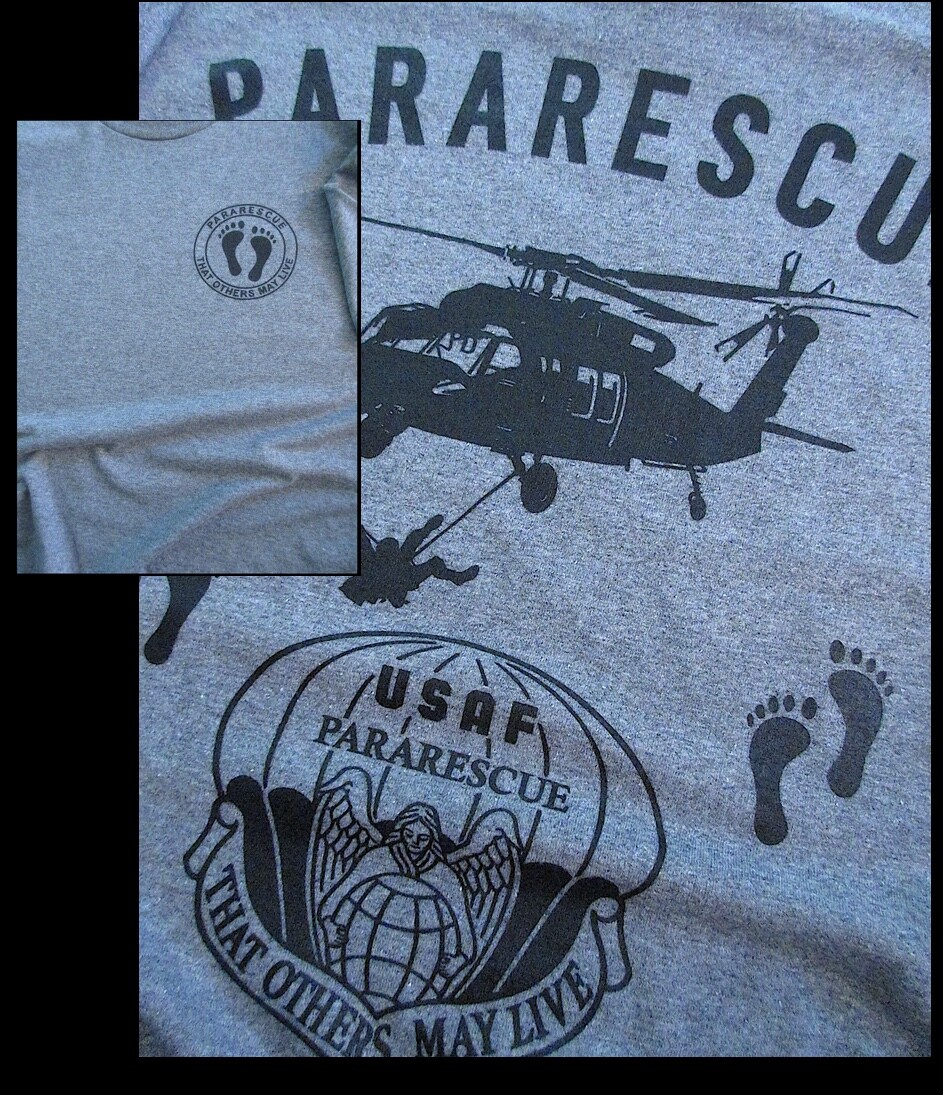 PARARESCUE "That Others May Live" USAF Silk Screen T-Shirt Medium Morale USA gallery