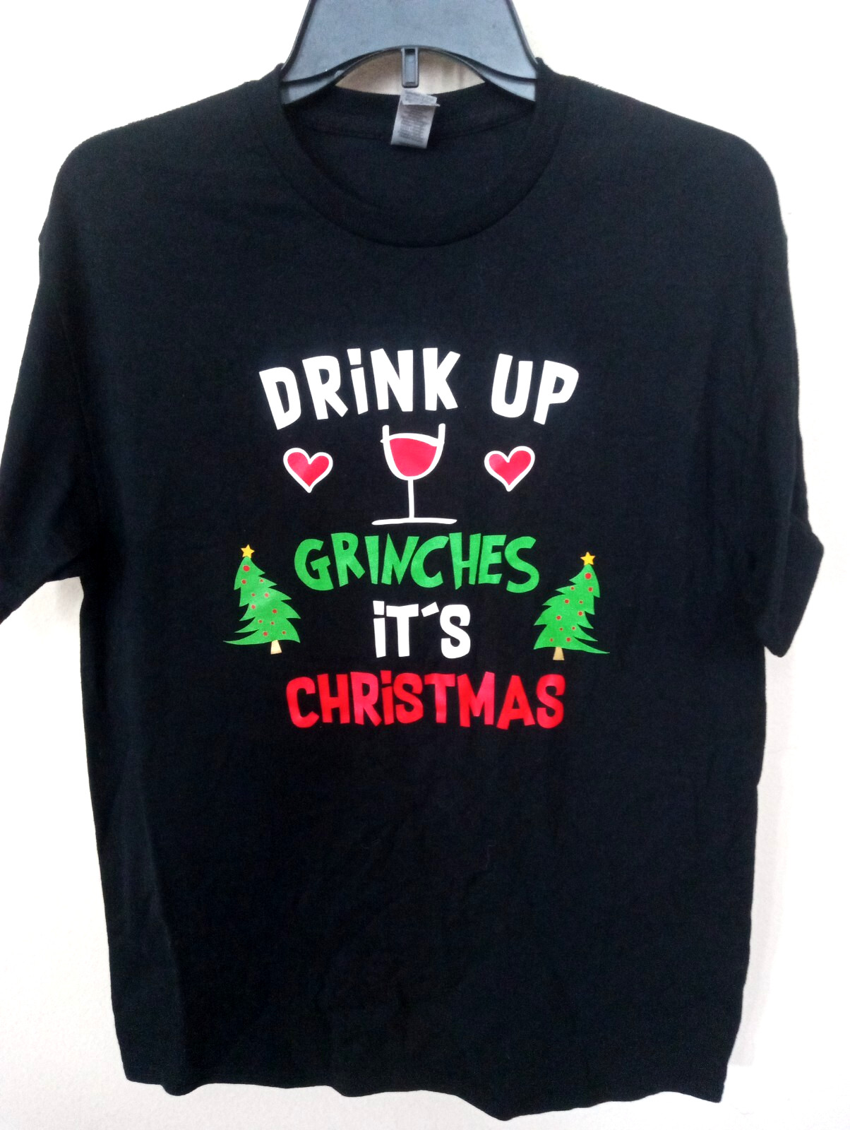 Drink Up Grinche's it's Christmas Graphic T Shirt Unisex Short Sleeve Size M gallery