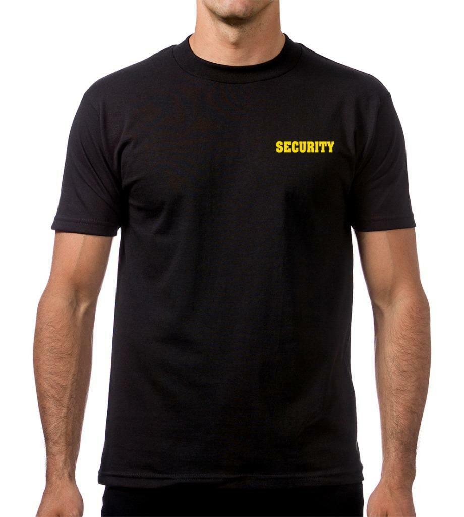 MENS SECURITY GUARD UNIFORM MMA HEAVY WEIGHT TIGHT NECK DURABLE THICK T-SHIRTS gallery