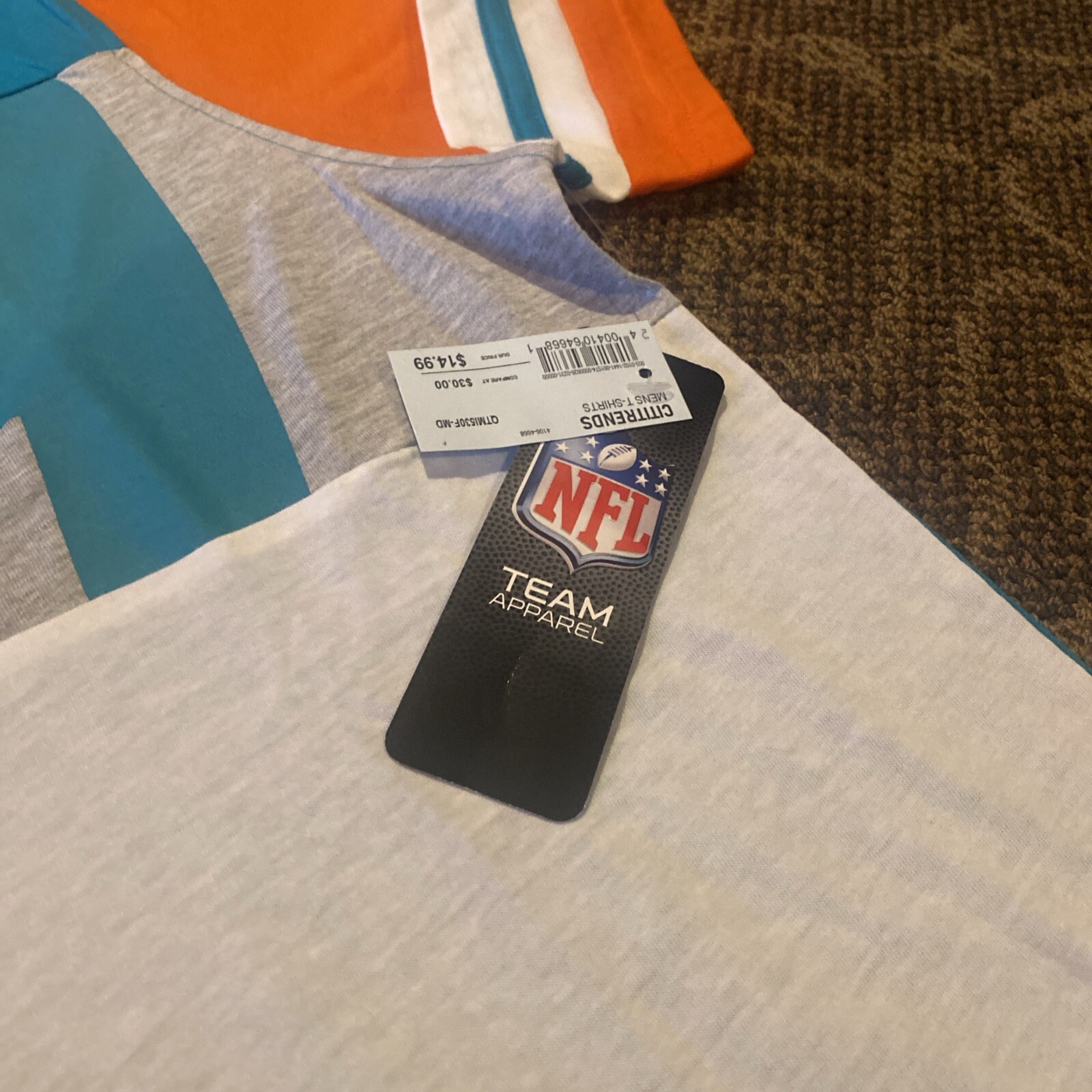 NWT NFL Men’s Miami Dolphins Team Apparel Multicolor Shirt Size Large gallery