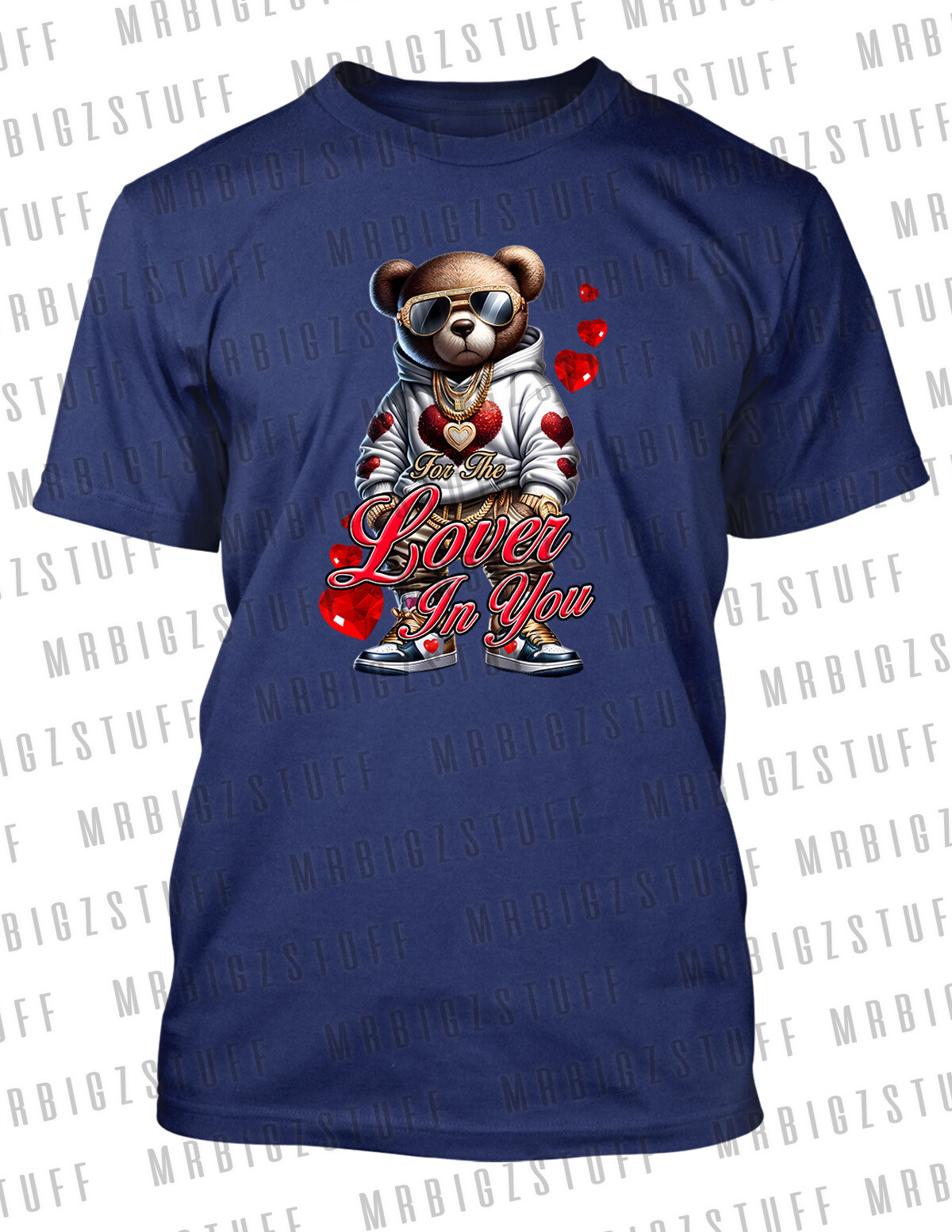 Valentine's Day Tee Shirt Teddy Bear Love Hip Hop Pro Club Shaka RTP Big Tall SM gallery