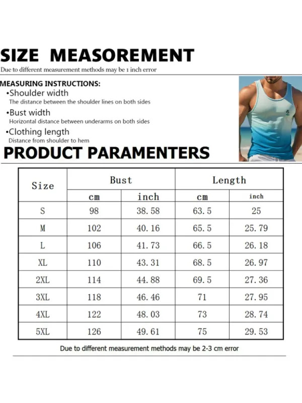 Summer Tank Top Men's Hawaii Beach Casual Clothing Quick Drying Silk Fit gallery