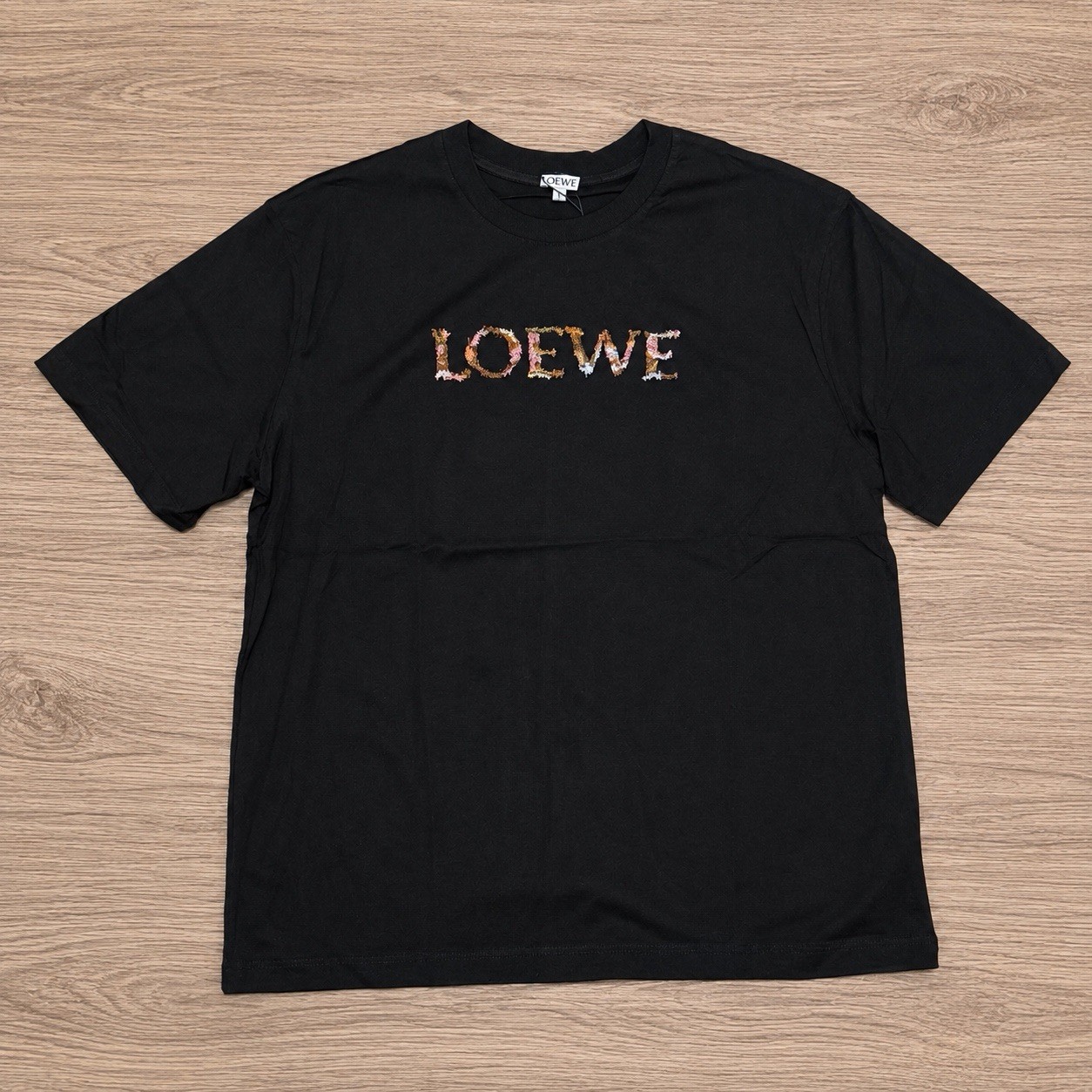 Loewe Black Cotton Embroidered Logo Short Sleeve Men’s T-Shirt Size M