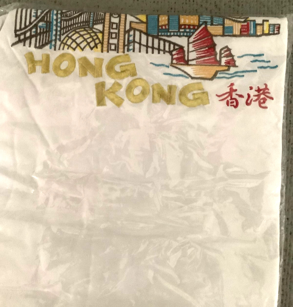 China Dragon T-shirts BRAND NEW Hong Kong DBL XL White Embroidered XXL New Year gallery