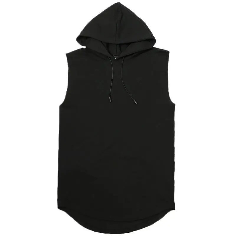 Solid Color Men's Tank Tops Vest Sleeveless Tees For Male Hooded gallery