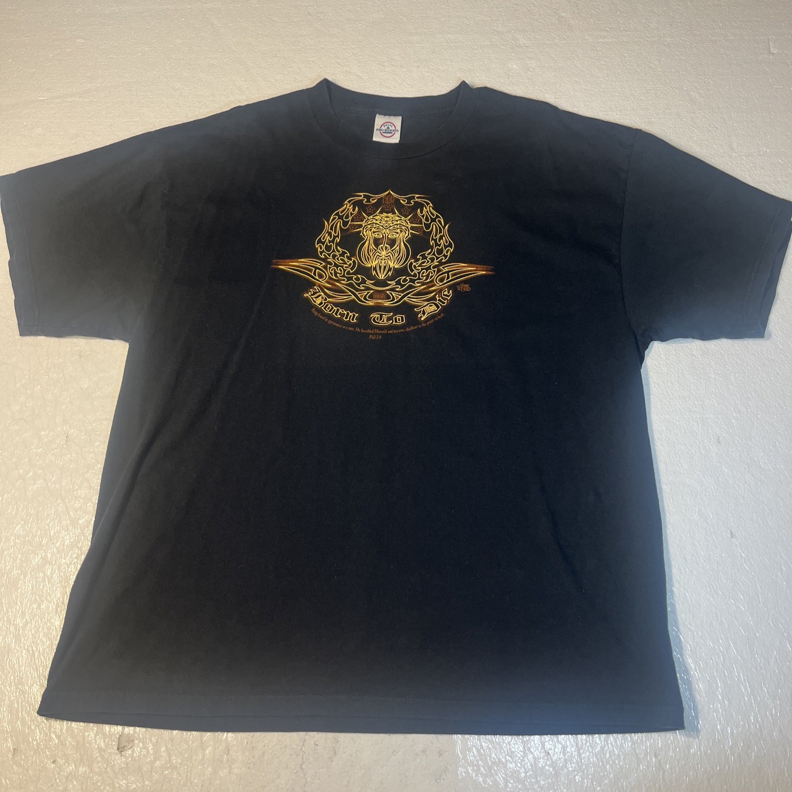 Vintage Jesus Religious Shirt Born To Die Mens XL Black