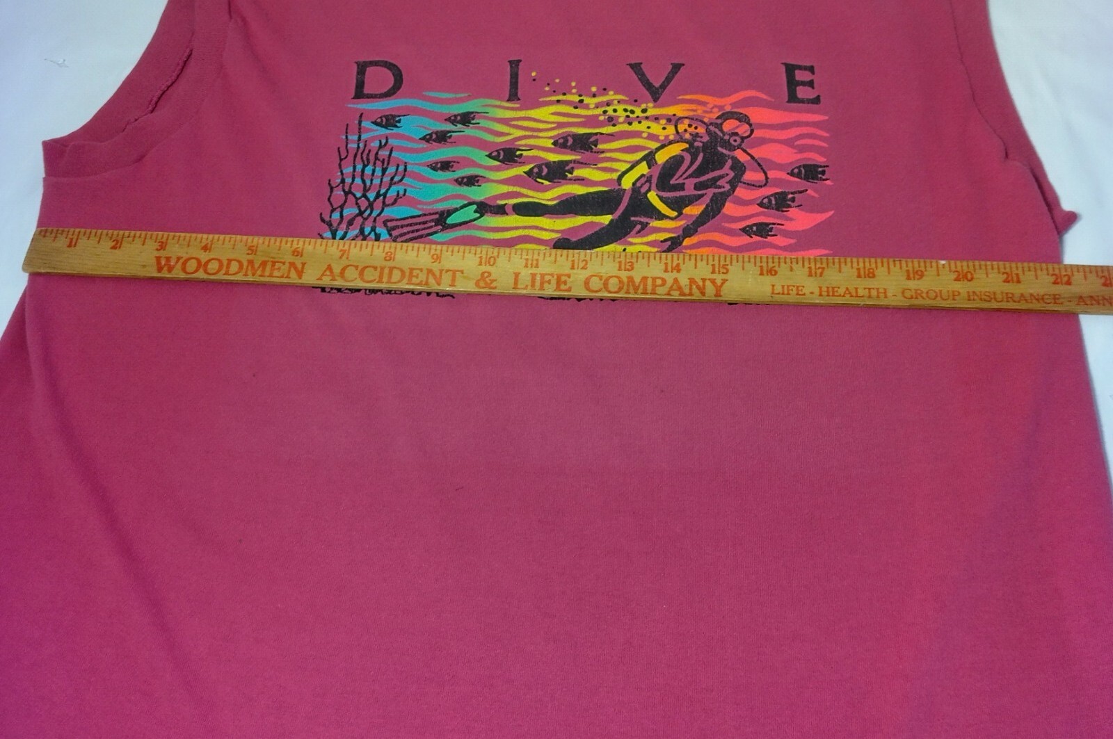Virginia Beach Scuba Dive Shirt Men XL Sleeveless Pink Fish Ocean Single Stitch gallery