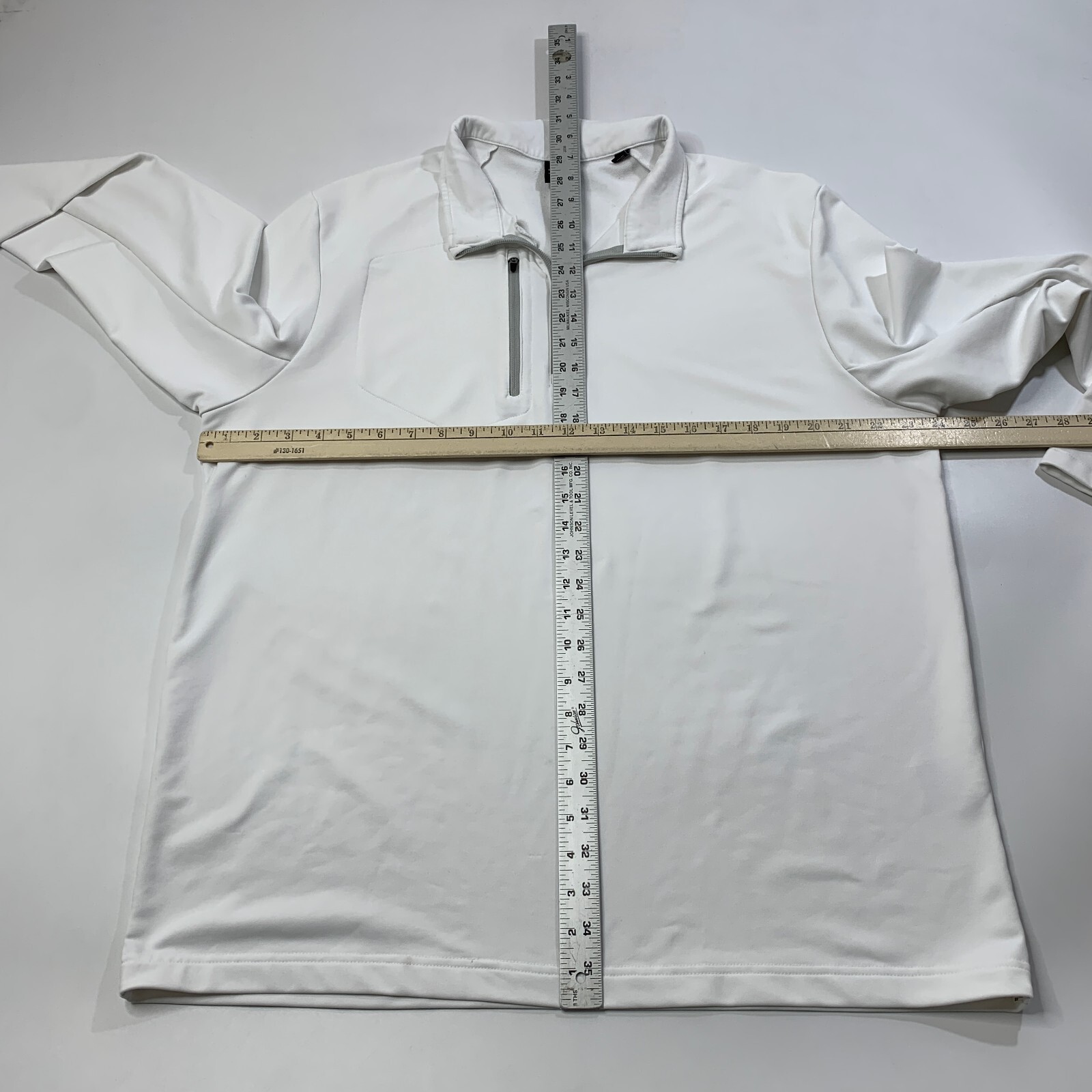 Dunning Golf Shirt Mens XL Extra Large White Iron Burren Tech 1/4 Zip Pullover gallery