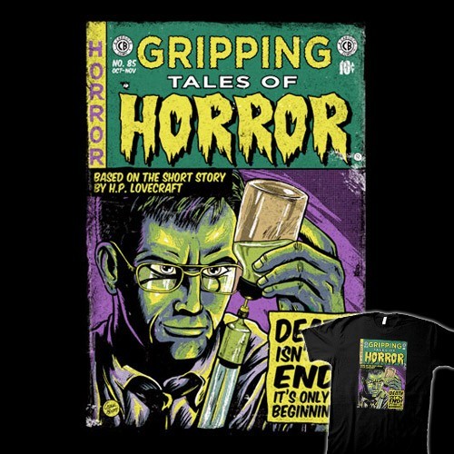 RE-ANIMATOR Comic Book Artwork T-SHIRT H P Lovecraft Horror Herbert West NEW TEE