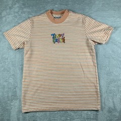 Teddy Fresh Shirt Mens Small Embroidered Striped Skate Punk Orange H3H3 T Tee