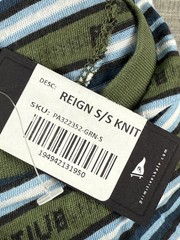 Size S – Primitive Skateboarding Reign Knit Striped Logo T-Shirt Green