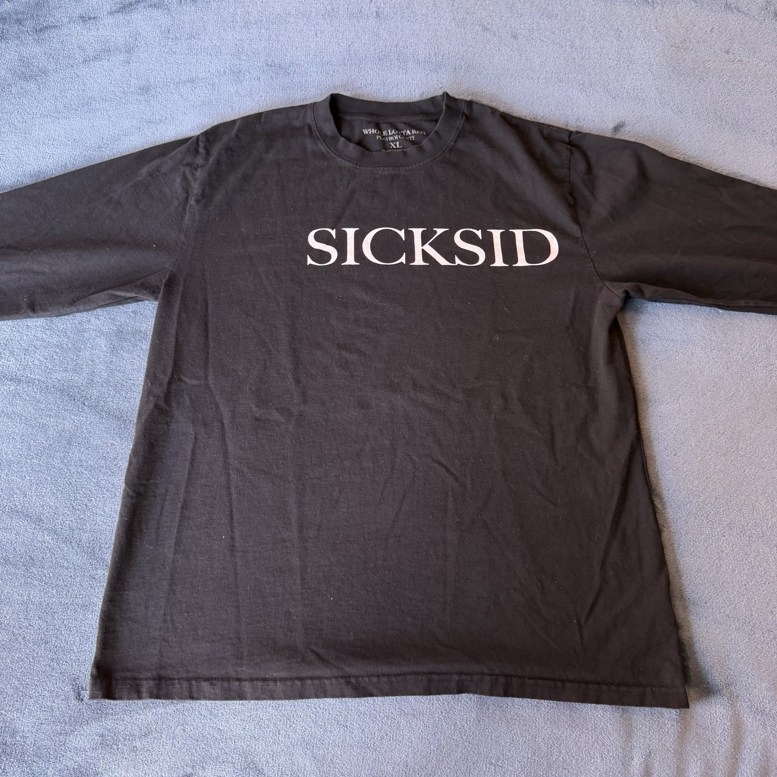Playboi Carti Red Sicksid Long Sleeve Black Logo Shirt XL