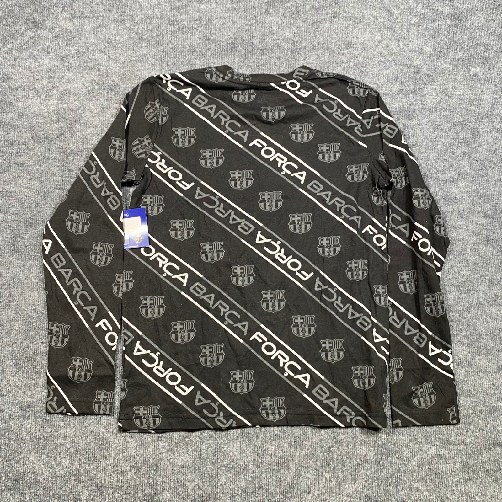 FC Barcelona Mens XL Long Sleeve Shirt Forca Barca All Over Print Black Soccer gallery
